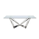 Acme Furniture Dekel Dining Table with Glass Top and Pedestal Base 70140 IMAGE 2