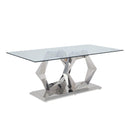 Acme Furniture Gianna Dining Table with Glass Top and Pedestal Base 72470 IMAGE 1
