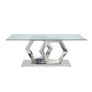 Acme Furniture Gianna Dining Table with Glass Top and Pedestal Base 72470 IMAGE 2