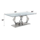 Acme Furniture Gianna Dining Table with Glass Top and Pedestal Base 72470 IMAGE 6