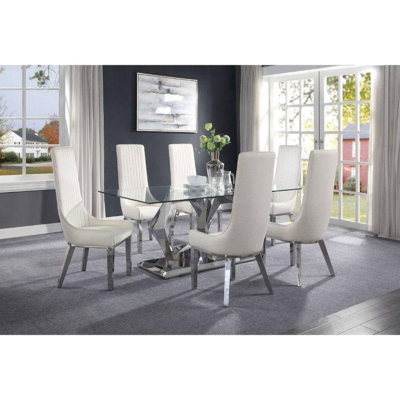 Acme Furniture Gianna Dining Table with Glass Top and Pedestal Base 72470 IMAGE 6