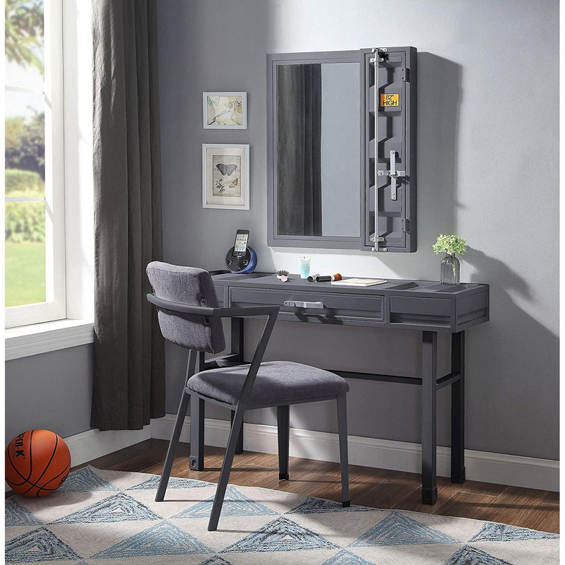 Acme Furniture Cargo 35924 Vanity Desk - Gunmetal IMAGE 6