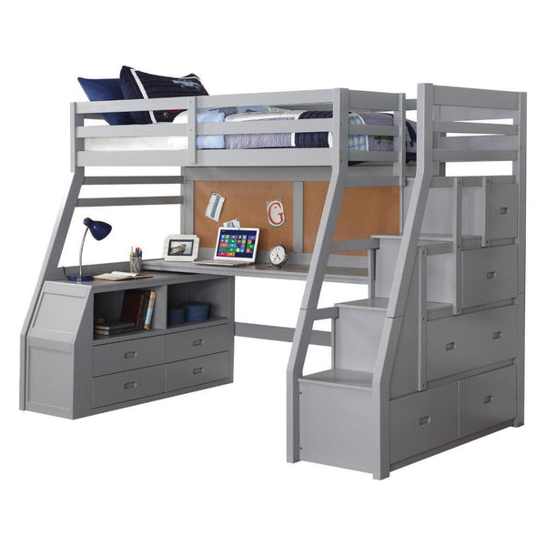 Acme Furniture Jason II 37445 Loft Bed With Storage Ladder IMAGE 1