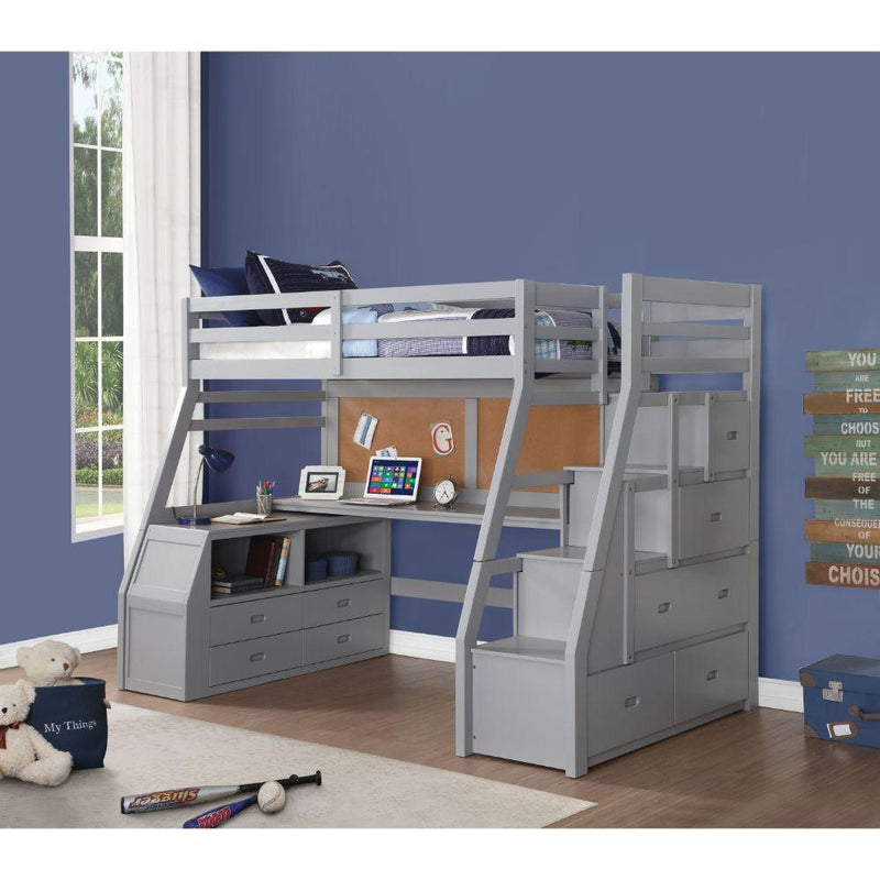 Acme Furniture Jason II 37445 Loft Bed With Storage Ladder IMAGE 2