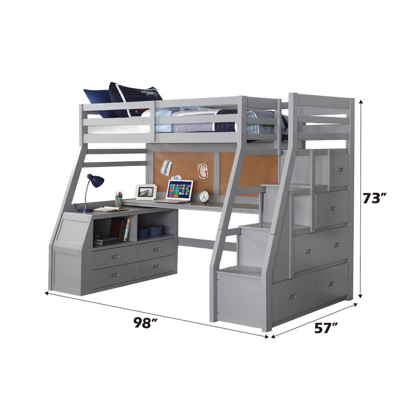 Acme Furniture Jason II 37445 Twin Loft Bed with Storage IMAGE 3