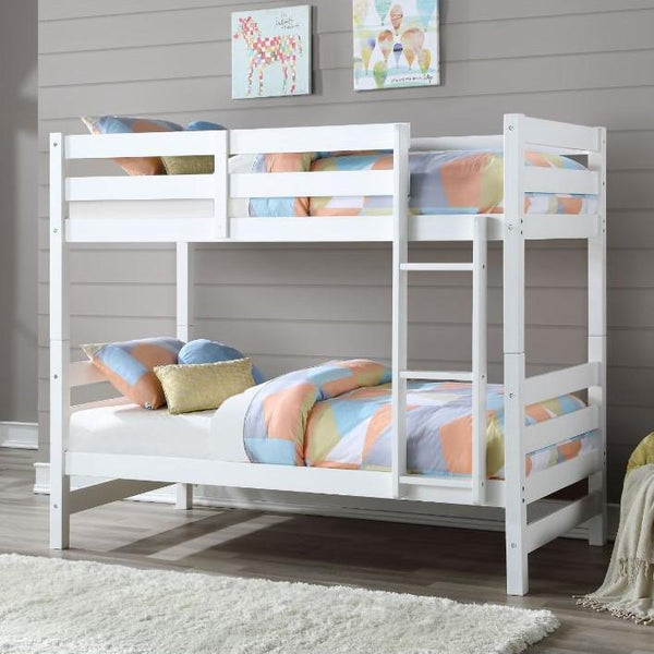 Acme Furniture Ronnie 37785 Twin Over Twin Bunk Bed - White IMAGE 1