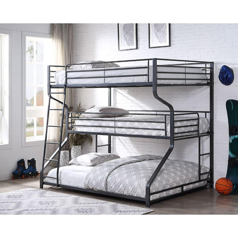 Acme Furniture Caius II 37795 Triple Bunk Bed - Gunmetal IMAGE 2