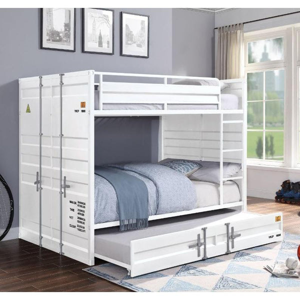 Acme Furniture Cargo 37885/37882 Full Over Full Bunk Bed With Trundle - White IMAGE 1