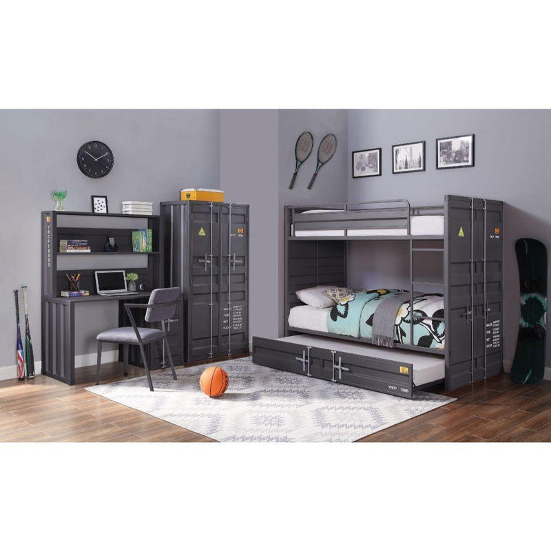 Acme Furniture Cargo 37890 Twin Over Twin Bunk Bed - Gunmetal IMAGE 3