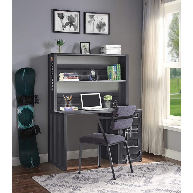 Acme Furniture Cargo 37897 Desk & Hutch - Gunmetal IMAGE 4