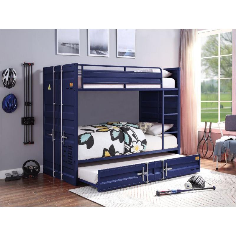 Acme Furniture Cargo 37900/37902 Twin Over Twin Bunk Bed With Trundle - Blue IMAGE 1