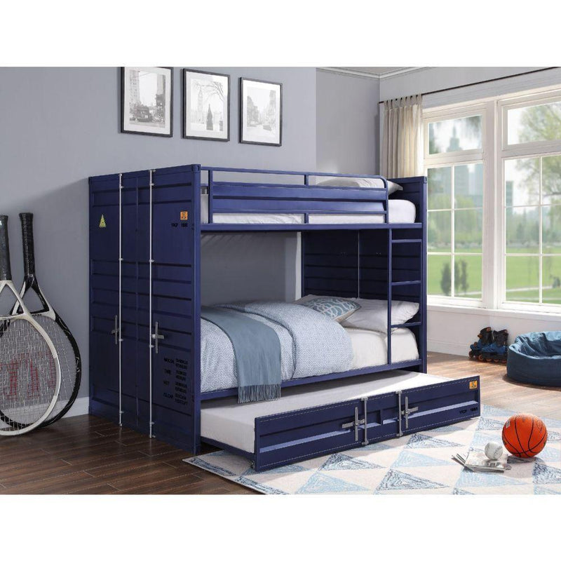 Acme Furniture Cargo 37905 Full Over Full Bunk Bed - Blue IMAGE 2