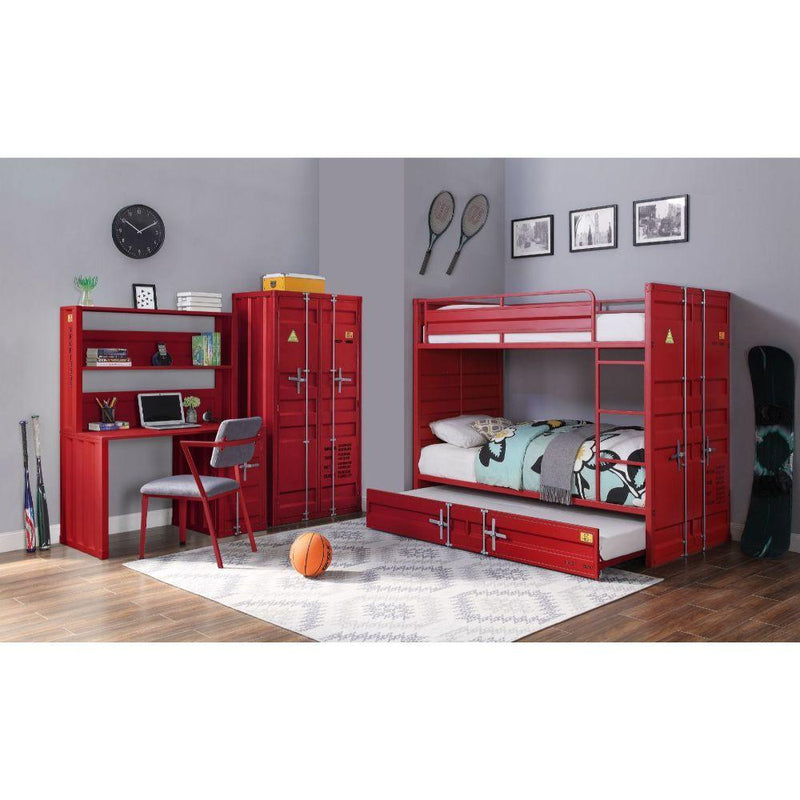 Acme Furniture Cargo 37910/37912 Twin Over Twin Bunk Bed With Trundle - Red IMAGE 3