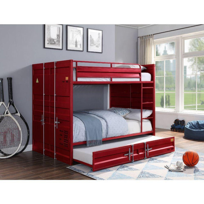 Acme Furniture Cargo 37915 Full Over Full Bunk Bed - Red IMAGE 2