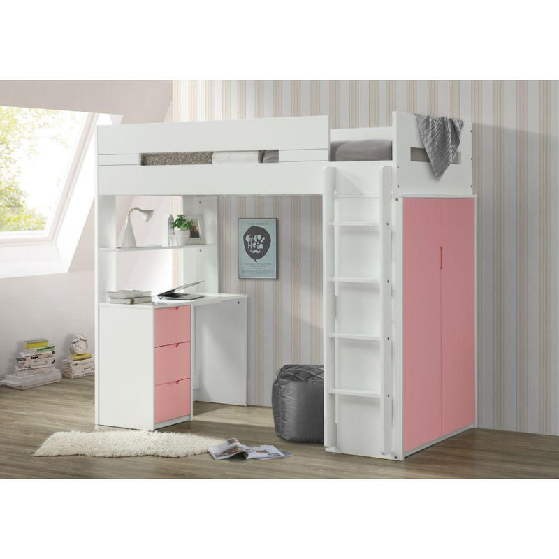 Acme Furniture Nerice 38040 Loft Bed - White & Pink IMAGE 10