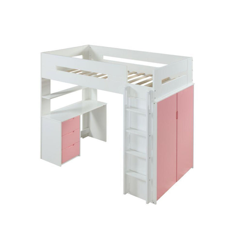 Acme Furniture Nerice 38040 Loft Bed - White & Pink IMAGE 2