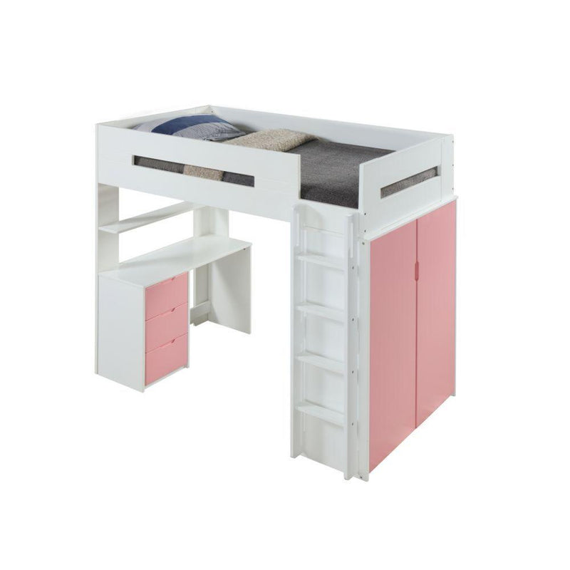 Acme Furniture Nerice 38040 Loft Bed - White & Pink IMAGE 3