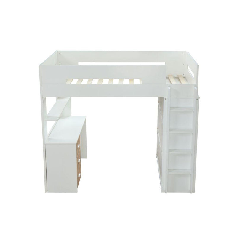 Acme Furniture Nerice 38055 Loft Bed - White & Oak IMAGE 3