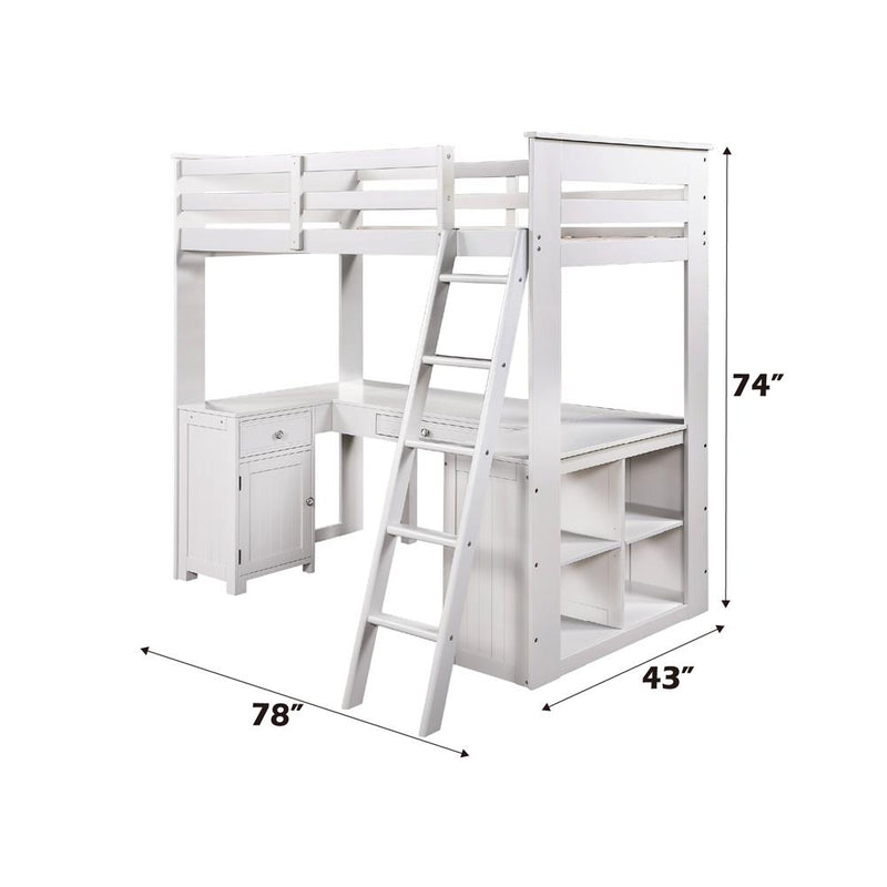 Acme Furniture Ambar 38065 Twin Loft Bed with Desk & Bookcase & Chest IMAGE 9