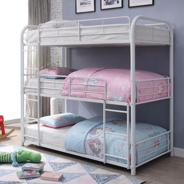 Acme Furniture Cairo 38110 Twin Triple Bunk Bed - White IMAGE 1