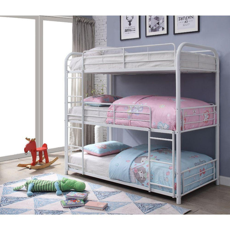 Acme Furniture Cairo 38110 Twin Triple Bunk Bed - White IMAGE 2