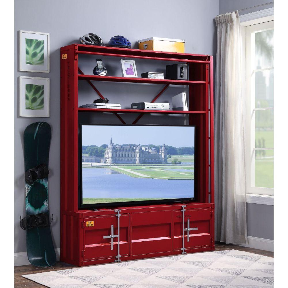 Acme Furniture Cargo 39897 Bookshelf & Ladder - Red
