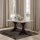 Acme Furniture Gerardo Dining Table with Marble Top and Trestle Base 60180 IMAGE 1