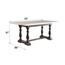 Acme Furniture Gerardo Dining Table with Marble Top and Trestle Base 60820 IMAGE 2