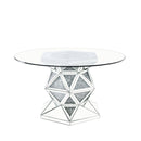 Acme Furniture Round Noralie Dining Table with Glass Top and Pedestal Base 72145 IMAGE 1
