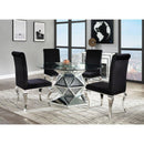 Acme Furniture Round Noralie Dining Table with Glass Top and Pedestal Base 72145 IMAGE 3