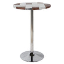 Acme Furniture Round Brancaster Pub Height Dining Table with Aluminum Top and Pedestal Base 70425 IMAGE 2
