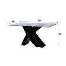 Acme Furniture Pervis Dining Table with Glass Top and Pedestal Base 71110 IMAGE 2