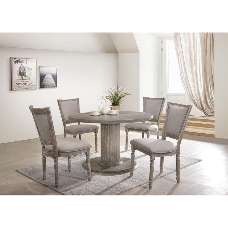 Acme Furniture Round Gabrian Dining Table with Pedestal Base 71725 IMAGE 3