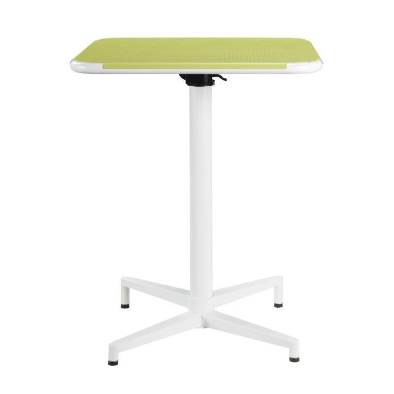 Acme Furniture Square Olson Dining Table with Metal Top and Pedestal Base 72090 IMAGE 3