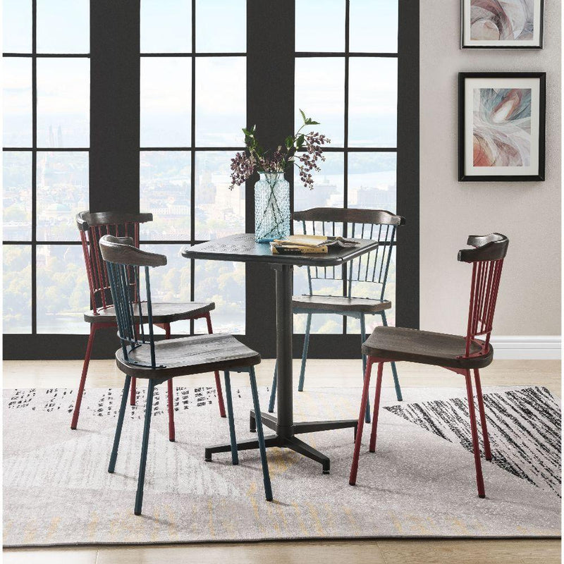 Acme Furniture Square Olson Dining Table with Metal Top and Pedestal Base 72095 IMAGE 9