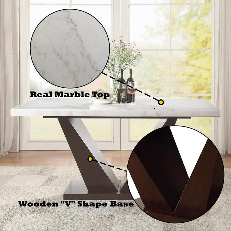 Acme Furniture Forbes 72120 Dining Table with Marble Top IMAGE 3
