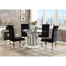Acme Furniture Round Noralie Dining Table with Glass Top and Pedestal Base 72140 IMAGE 3