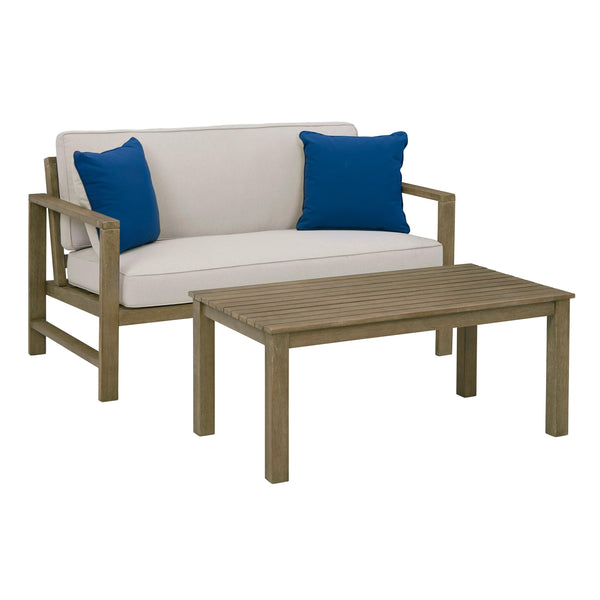 Signature Design by Ashley Fynnegan P349-035 Loveseat with Table IMAGE 1