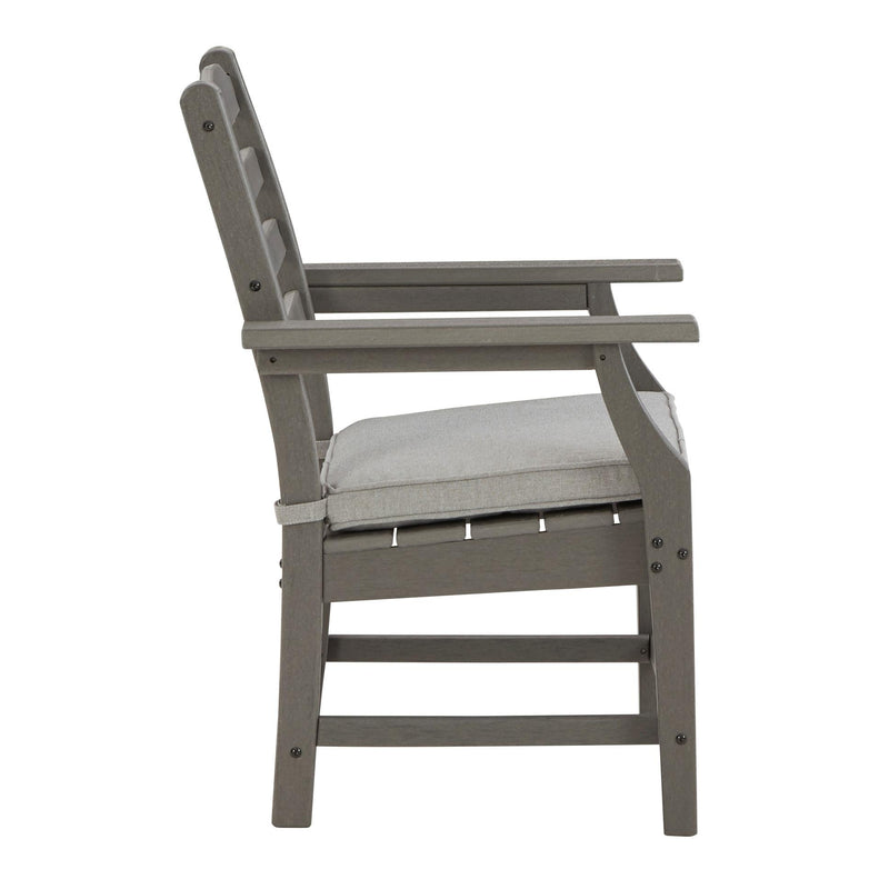 Signature Design by Ashley Outdoor Seating Dining Chairs Visola P802-601A Arm Chair With Cushion (2 per package) IMAGE 3