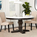 Acme Furniture Round Nolan Dining Table with Marble Top and Pedestal Base 72845 IMAGE 4