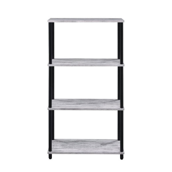 Acme Furniture 92737 Bookshelf - Antique White & Black IMAGE 1