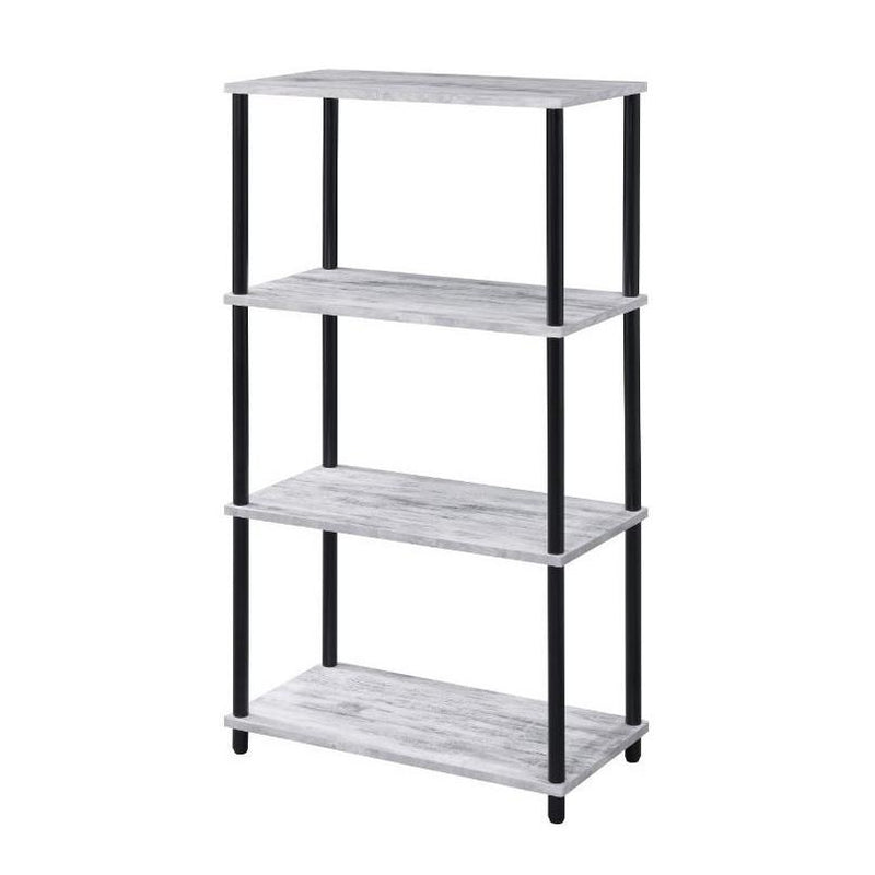 Acme Furniture 92737 Bookshelf - Antique White & Black IMAGE 2