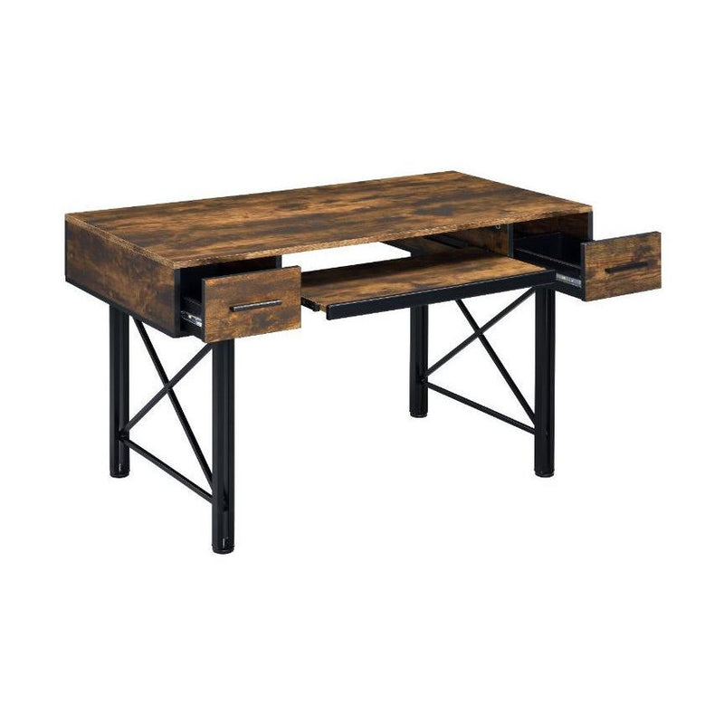 Acme Furniture 92795 Computer Desk - Weathered Oak & Black IMAGE 3