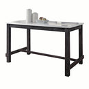 Acme Furniture Yelena Counter Height Dining Table with Marble Top and Trestle Base 72940 IMAGE 2