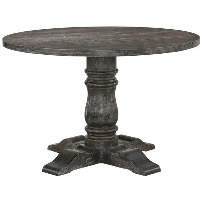 Acme Furniture Round Leventis Dining Table with Pedestal Base 74640 IMAGE 1