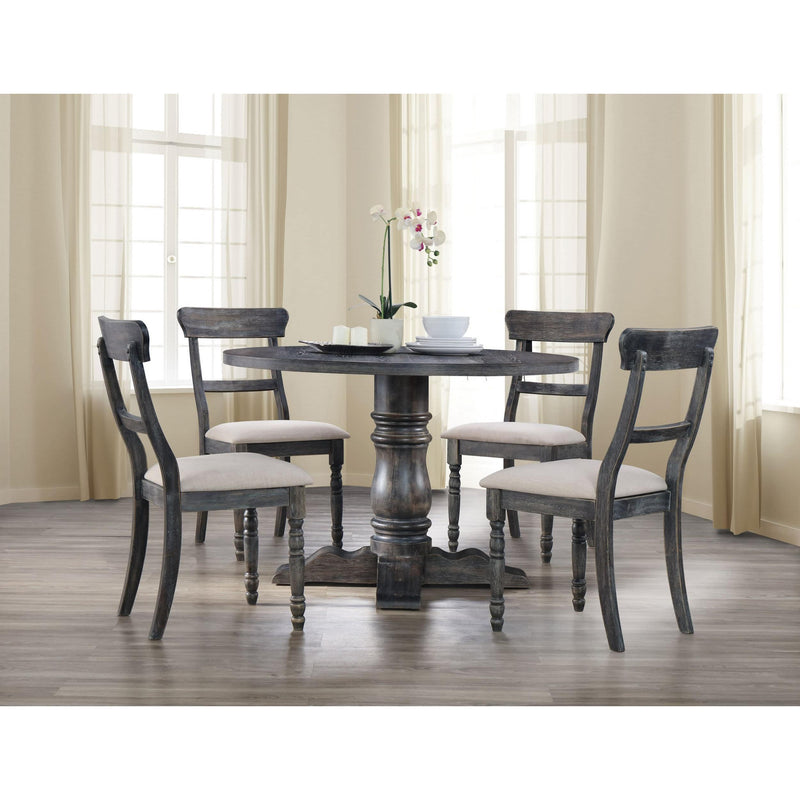 Acme Furniture Round Leventis Dining Table with Pedestal Base 74640 IMAGE 6