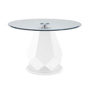 Acme Furniture Round Chara Dining Table with Glass Top and Pedestal Base 74925 IMAGE 2