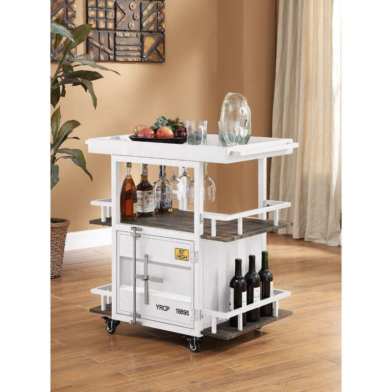 Acme Furniture Cargo 77889 Serving Cart - White IMAGE 1