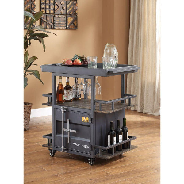 Acme Furniture Cargo 77909 Serving Cart - Gunmetal IMAGE 1