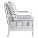  Coaster Furniture Blanchett 903835 Upholstered Bobbin Accent Chair - White and Navy IMAGE 8